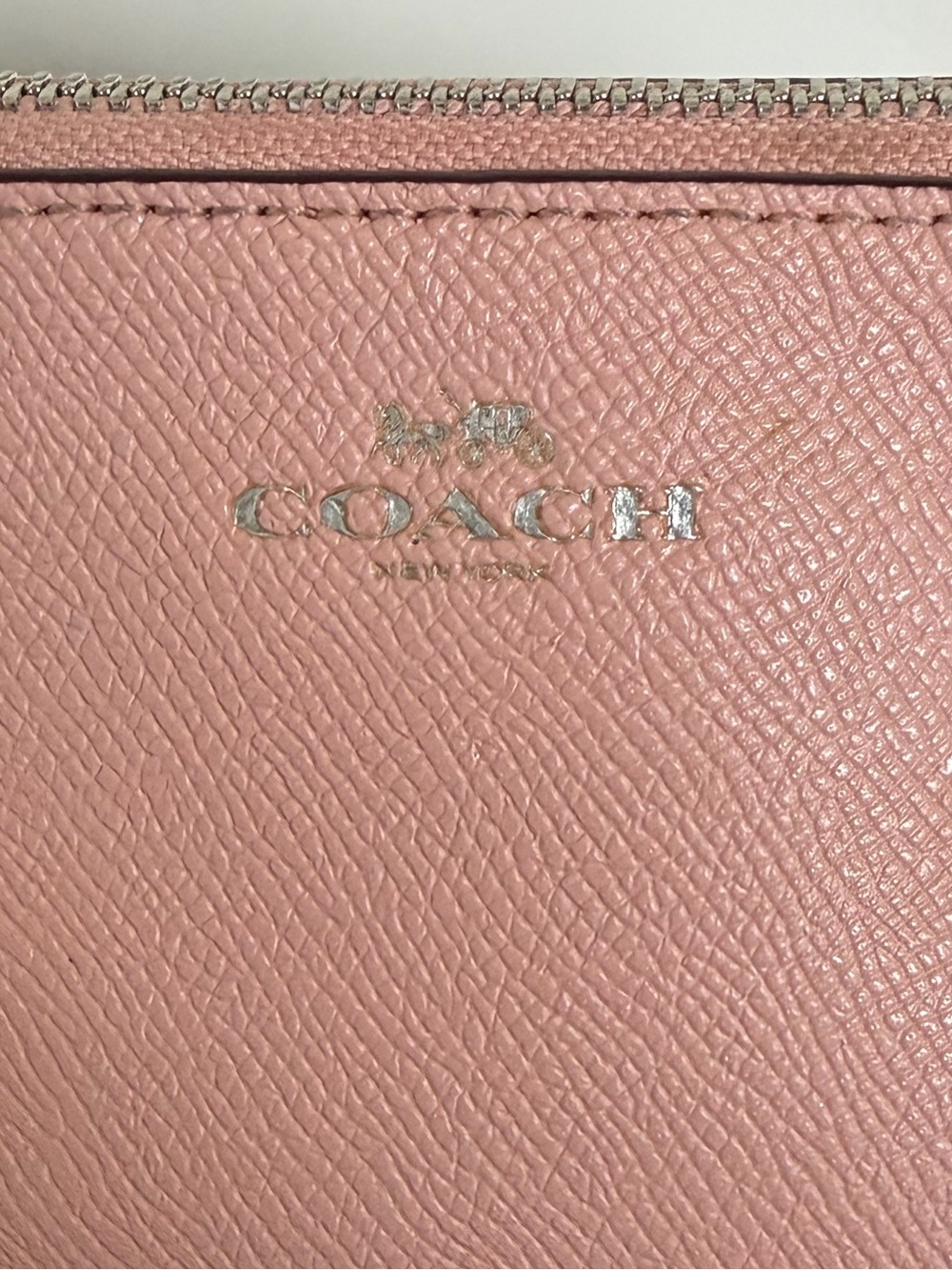 Coach F57857 Cosmetic Case Blush Pink Crossgrain Leather Makeup Pouch - Picture 8 of 12